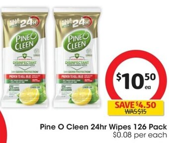 Coles Pine O Cleen 24hr Wipes 126 Pack offer
