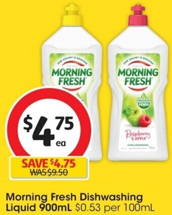 Coles Morning Fresh Dishwashing Liquid 900mL offer