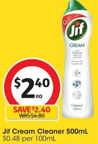 Coles Jif Cream Cleaner 500mL offer