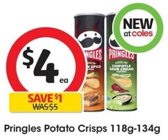 Coles Pringles Potato Crisps 118g-134g offer