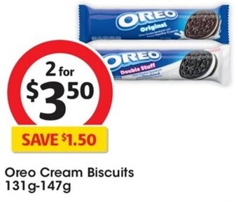 Coles Oreo Cream Biscuits 131g-147g offer