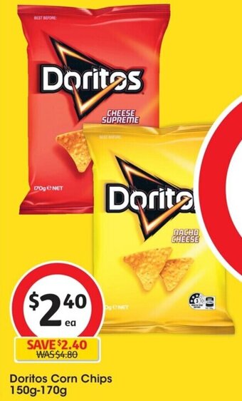Coles Doritos Corn Chips 150g-170g offer