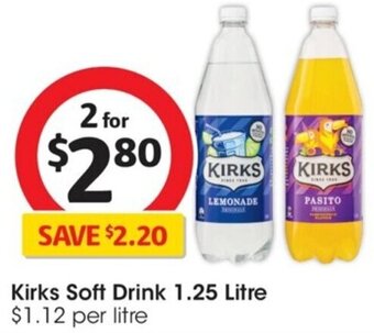 Coles Kirks Soft Drink 1.25 Litre offer