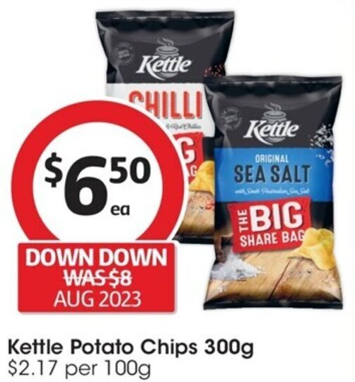 Kettle Potato Chips 300g offer at Coles