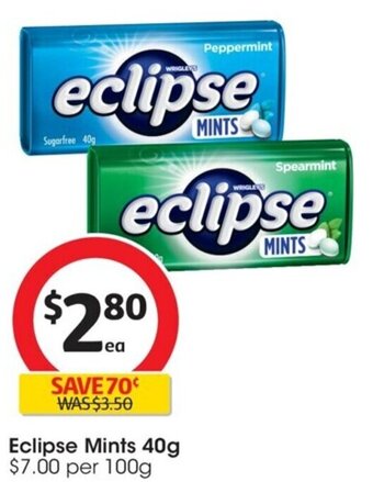 Coles Eclipse Mints 40g offer
