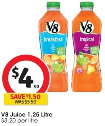 Coles V8 Juice 1.25 Litre offer