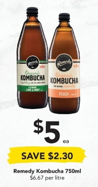 Drakes Remedy Kombucha 750ml offer