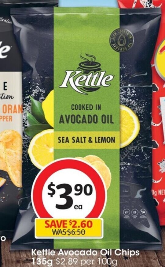 Kettle Avocado Oil Chips 135g offer at Coles