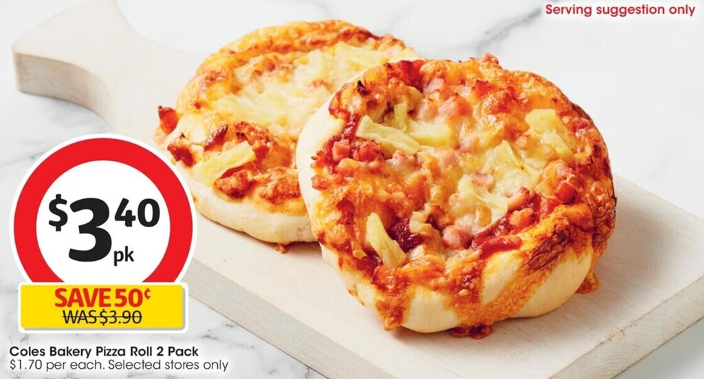 Coles Bakery Pizza Roll 2 Pack offer at Coles