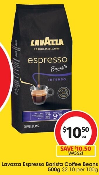 Coles Lavazza Espresso Barista Coffee Beans 500g offer