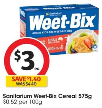 Coles Sanitarium Weet-Bix Cereal 575g offer