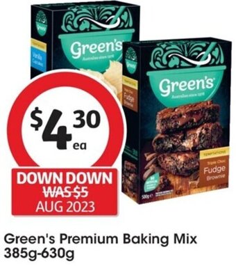 Coles Green's Premium Baking Mix 385g-630g offer