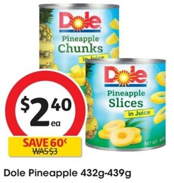 Coles Dole Pineapple 432g-439g offer