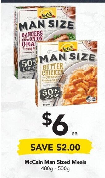 Drakes McCain Man Sized Meals 480g-500g offer