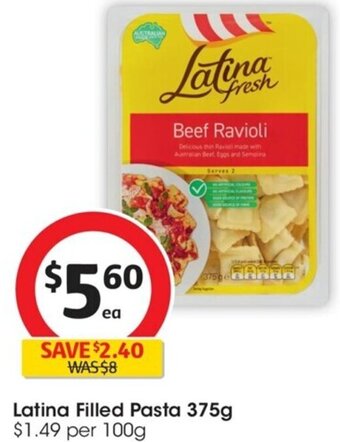 Coles Latina Filled Pasta 375g offer