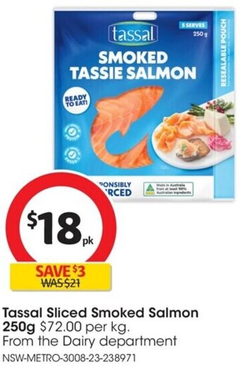 Coles Tassal Sliced Smoked Salmon 250g offer