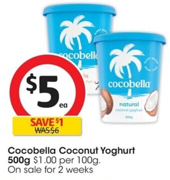 Coles Cocobella Coconut Yoghurt 500g offer