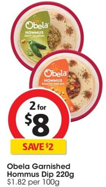 Obela Garnished Hommus Dip 220g
