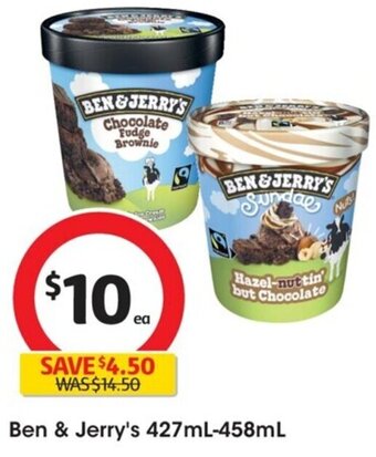 Coles Ben & Jerry's 427mL-458mL offer