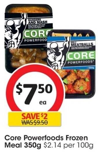 Coles Core Powerfoods Frozen Meal 350g offer