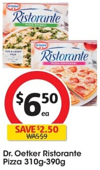 Coles Dr. Oetker Ristorante Pizza 310g-390g offer