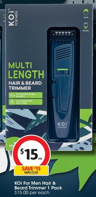 Coles KOI For Men Hair & Beard Trimmer 1 Pack offer