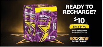 Drakes Rockstar Energy Drink 4x500ml offer
