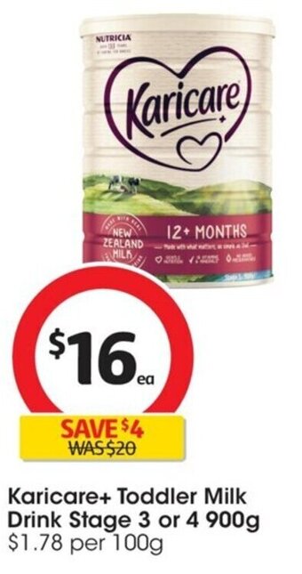 Karicare+ Toddler Milk Drink Stage 3 or 4 900g