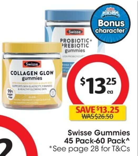 Swisse Gummies 45 Pack60 Pack^ offer at Coles