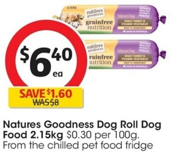 Coles Natures Goodness Dog Roll Dog Food 2.15kg offer