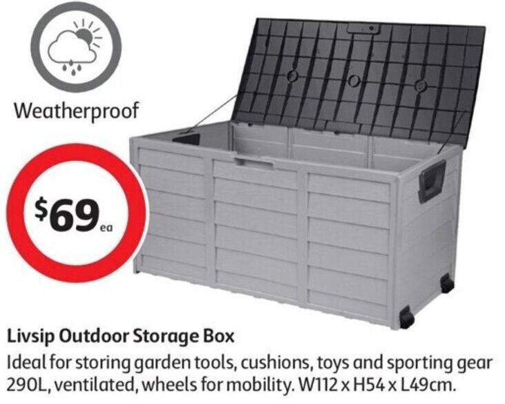 Livsip Outdoor Storage Box offer at Coles