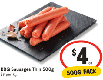 IGA BBQ Sausages Thin 500g offer