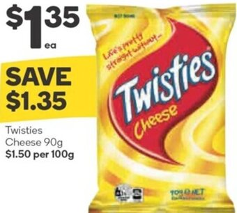 Woolworths Twisties Cheese 90g offer