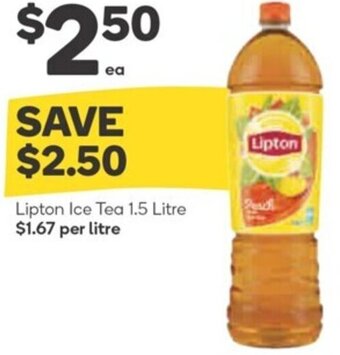 Woolworths Lipton Ice Tea 1.5 Litre offer
