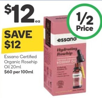 Woolworths Essano Certified Organic Rosehip Oil 20ml offer