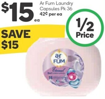 Woolworths Ar Fum Laundry Capsules Pk 36 offer