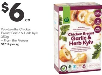 Woolworths Woolworths Chicken Breast Garlic & Herb Kyiv 350g offer
