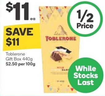 Woolworths Toblerone Gift Box 440g offer