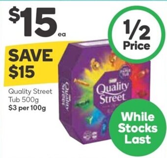 Woolworths Quality Street Tub 500g offer