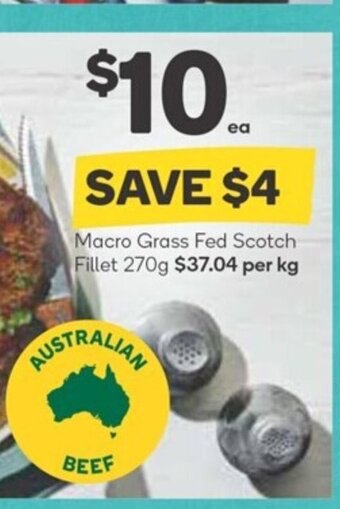 Woolworths Macro Grass Fed Scotch Fillet 270g offer