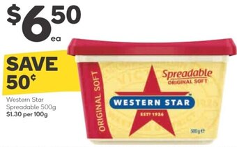 Woolworths Western Star Spreadable 500g offer
