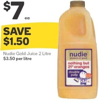 Woolworths Nudie Gold Juice 2 Litre offer