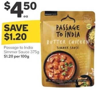 Woolworths Passage to India Simmer Sauce 375g offer