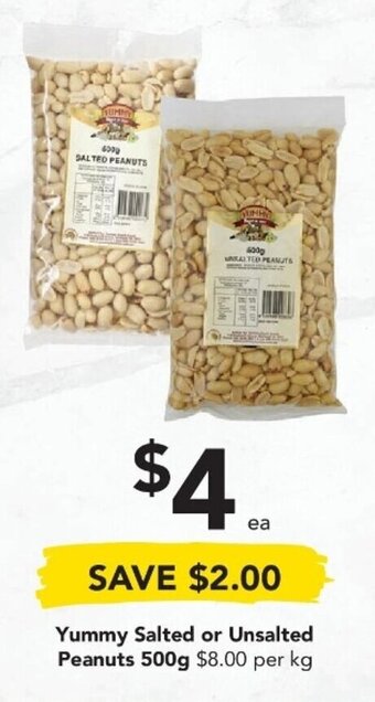 Drakes Yummy Salted or Unsalted Peanuts 500g offer