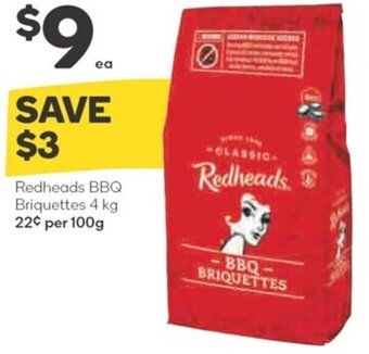 Woolworths Redheads BBQ Briquettes 4 kg offer