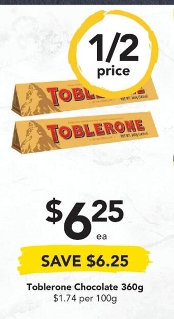 Drakes Toblerone Chocolate 360g offer