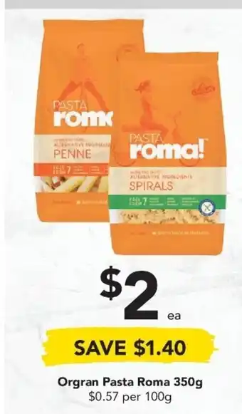 Drakes Orgran Pasta Roma 350g offer