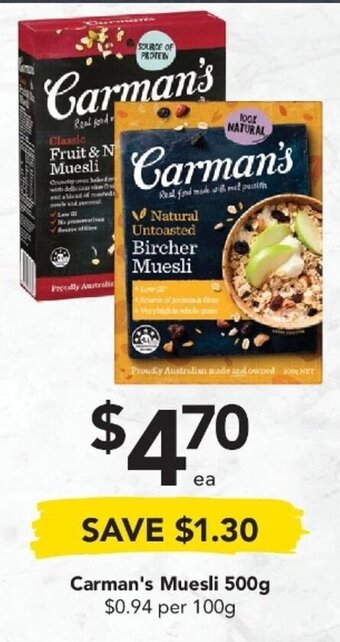 Drakes Carman's Muesli 500g offer