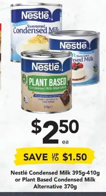 Drakes Nestle Condensed Milk 395-410g or Plant Based Condensed Milk Alternative 370g offer