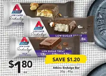 Drakes Atkins Endulge Bar 30g-40g offer